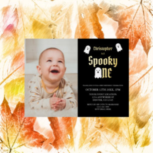 Spooky One 1st Birthday Folie Uitnodiging