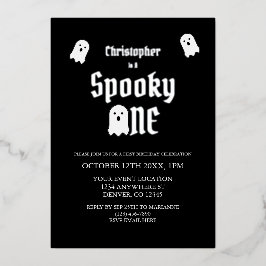Spooky One 1st Birthday Folie Uitnodiging