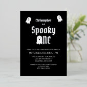 Spooky One 1st Birthday Folie Uitnodiging (Staand Voorkant)