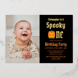 Spooky One 1st Birthday Folie Uitnodiging