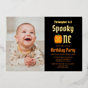 Spooky One 1st Birthday Folie Uitnodiging