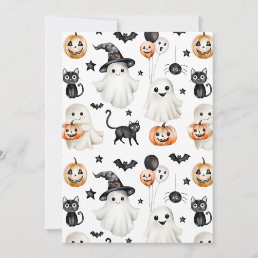 Spooky ONE 1st Birthday Ghosts Bats Invitation Kaart (Achterkant)