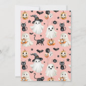 Spooky ONE 1st Birthday Ghosts Roze Uitnodiging (Achterkant)