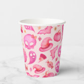 Spooky One 1st Birthday Girly Ghosts Paper Cup Papieren Bekers (Achterkant)