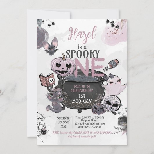 Spooky One 1st Birthday Halloween Kaart (Voorkant)
