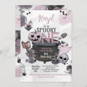 Spooky One 1st Birthday Halloween Kaart (Voorkant / Achterkant)