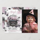 Spooky One 1st Birthday Halloween Kaart (Voorkant / Achterkant)