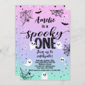 Spooky One, 1st Birthday Halloween Uitnodiging (Voorkant / Achterkant)