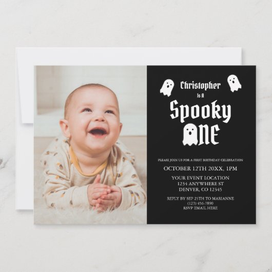 Spooky One 1st Birthday Kaart (Voorkant)