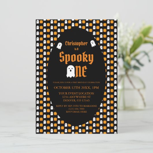 Spooky One 1st Birthday Kaart (Staand voorkant)