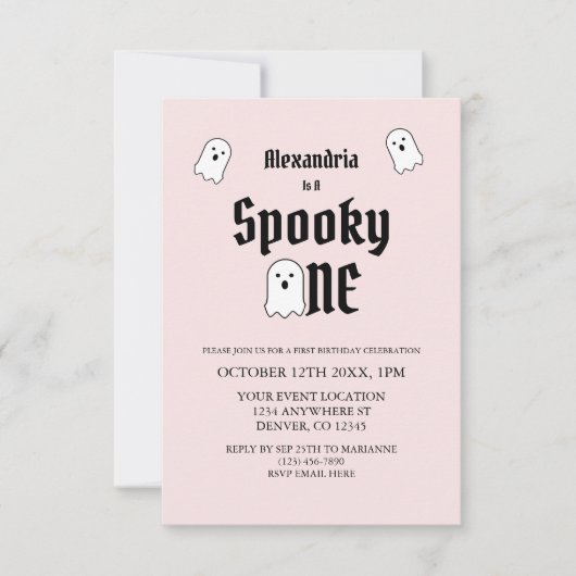 Spooky One 1st Birthday Kaart (Voorkant)