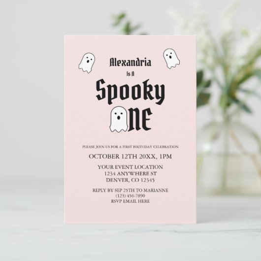 Spooky One 1st Birthday Kaart (Staand voorkant)