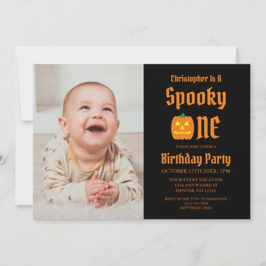 Spooky One 1st Birthday Kaart (Voorkant)