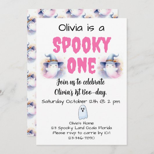 Spooky One 1st Birthday Kaart (Voorkant / Achterkant)