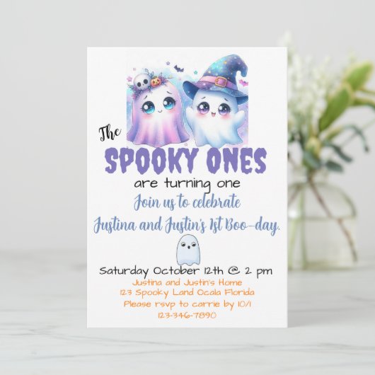 Spooky One 1st Birthday Kaart (Staand voorkant)