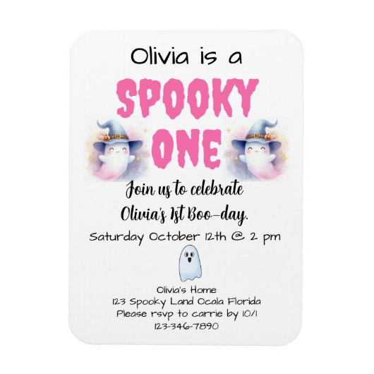 Spooky One 1st Birthday Magneet (Verticaal)