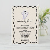 Spooky One 1st Birthday Party Invitation Kaart (Staand voorkant)