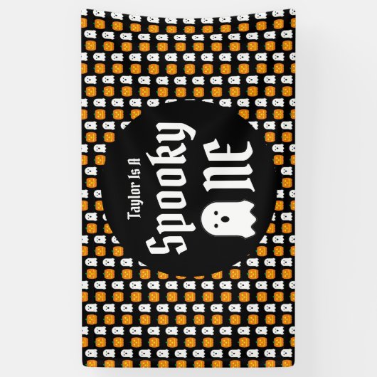 Spooky One 1st Birthday Spandoek (Verticaal)