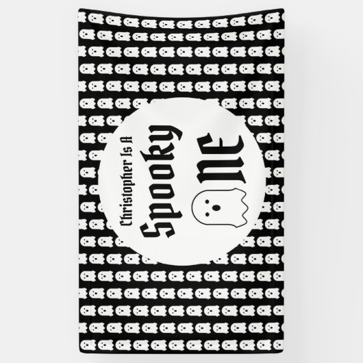 Spooky One 1st Birthday Spandoek (Verticaal)