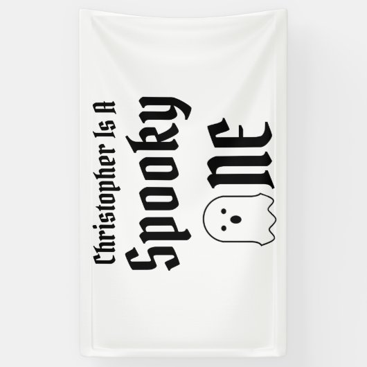 Spooky One 1st Birthday Spandoek (Verticaal)