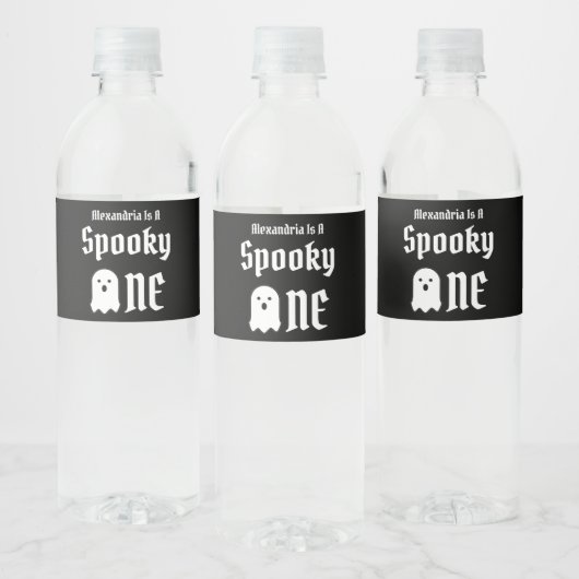 Spooky One 1st Birthday Waterfles Etiket (Flessen)