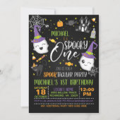 Spooky One Birthday Invitation - Blk Kaart (Voorkant)