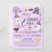 Spooky One Birthday Invitation - Paars Kaart (Voorkant)