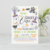 Spooky One Birthday Invitation - White Kaart (Staand voorkant)