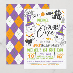Spooky One Birthday Invitation - White Kaart