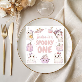 Spooky One Birthday Napkin Schattigee geesten Servet