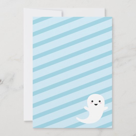 Spooky One Blue Eerste Verjaardag Uitnodiging (Achterkant)