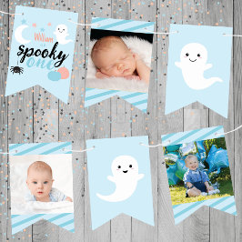 Spooky One Blue Eerste Verjaardag Vlaggetjes