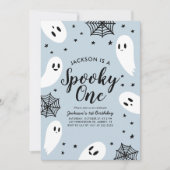 Spooky One Blue Ghost Halloween 1e verjaardag Kaart (Voorkant)