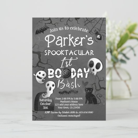 Spooky One Blue Ghost Halloween Kaart (Staand voorkant)