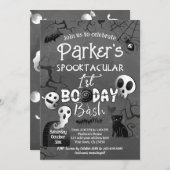 Spooky One Blue Ghost Halloween Kaart (Voorkant / Achterkant)