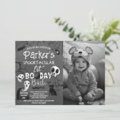 Spooky One Blue Ghost Halloween Kaart (Staand voorkant)