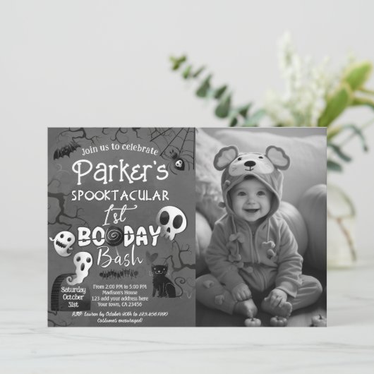 Spooky One Blue Ghost Halloween Kaart (Staand voorkant)