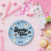 Spooky One Blue Halloween 1st Birthday Party Papieren Bordje (Feest)