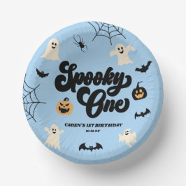 Spooky One Blue Halloween 1st Birthday Party Papieren Kommen