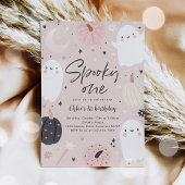 Spooky One Boho Halloween Ghost 1e Verjaardagsfees Kaart