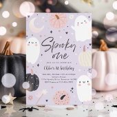 Spooky One Boho Halloween Ghost 1e Verjaardagsfees Kaart