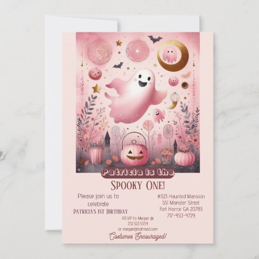 Spooky One Boo Crew Vriendelijke Ghost Ghouls Verj Kaart (Voorkant)