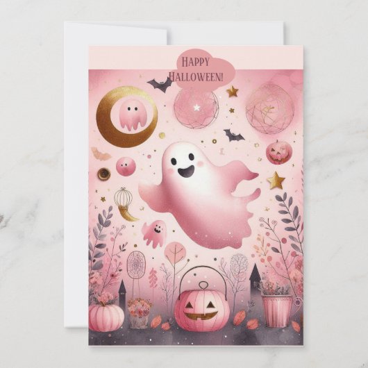 Spooky One Boo Crew Vriendelijke Ghost Ghouls Verj Kaart (Achterkant)