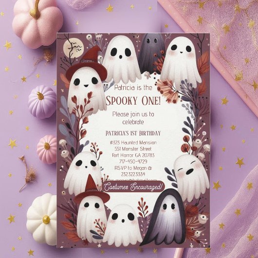 Spooky One Boo Crew Vriendelijke Ghost Ghouls Verj Kaart