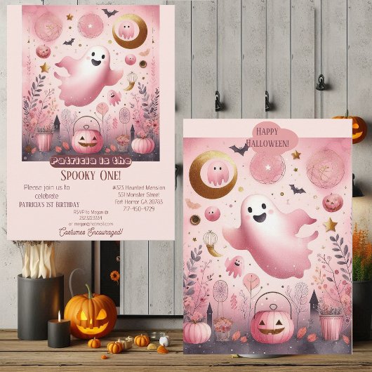 Spooky One Boo Crew Vriendelijke Ghost Ghouls Verj Kaart