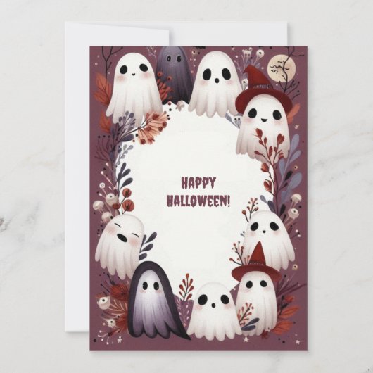 Spooky One Boo Crew Vriendelijke Ghost Ghouls Verj Kaart (Achterkant)