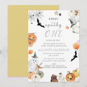 Spooky One Boo Ghost Halloween 1e verjaardag Kaart (Voorkant / Achterkant)