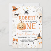 Spooky One Boy Eerste Verjaardag Uitnodigen Kaart (Voorkant)