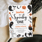 Spooky One Boy Halloween 1e Verjaardag Kaart