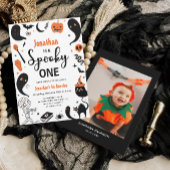 Spooky One Boy Halloween 1e Verjaardag Kaart